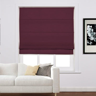 LIZ Linen Customized Roman Shade, Canvas Roman Shade with Loop Control, Kitchen Window Door Roman Shade, Install Hardware Included TWOPAGES CURTAINS Plum 1908-21 