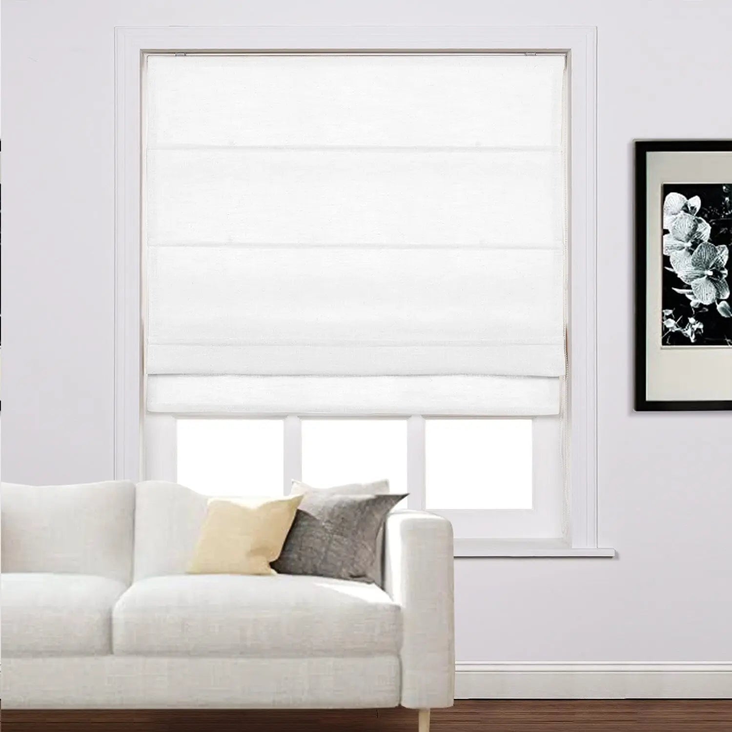 2 deals new Roman shades blinds white 17x85