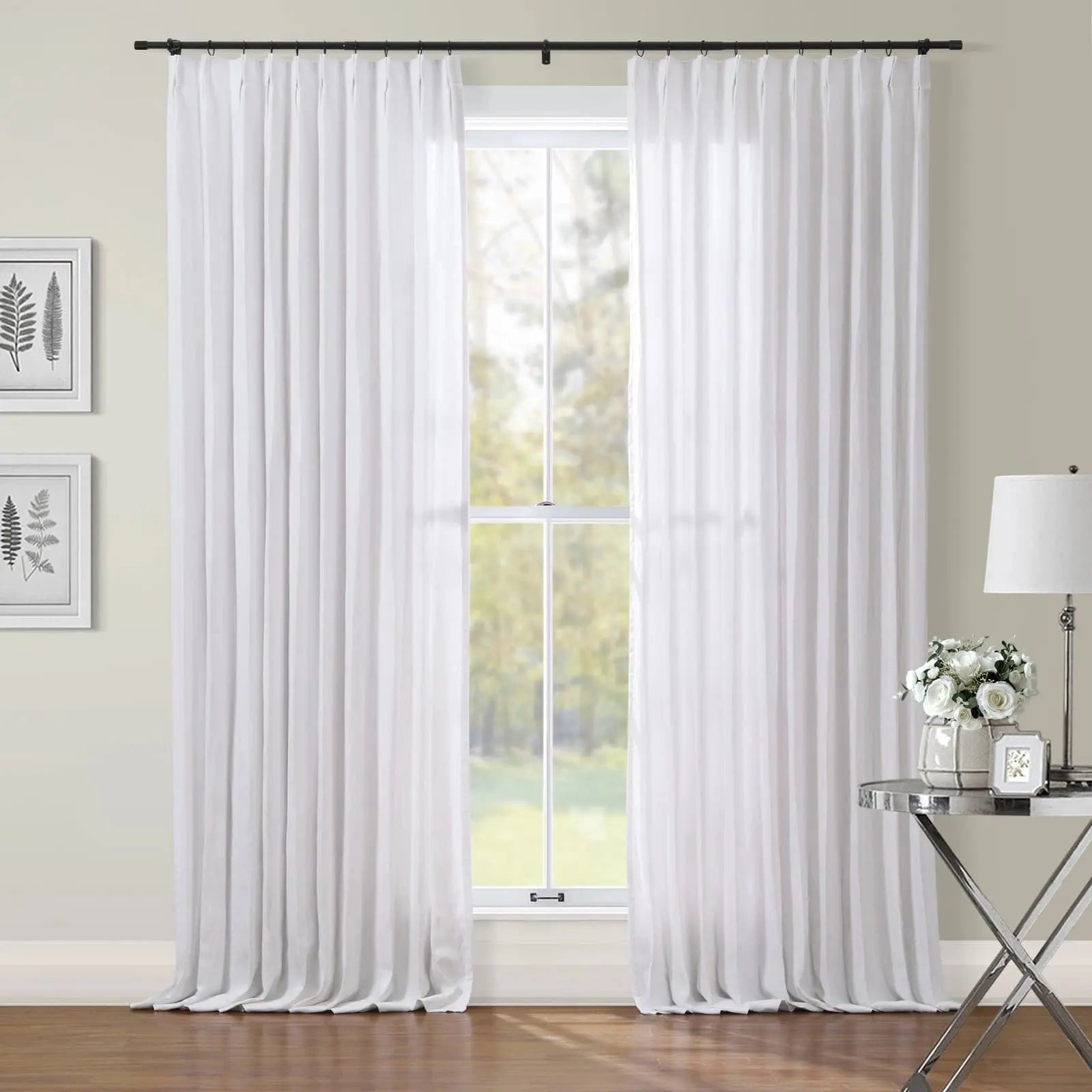 TWOPAGES Patti Belgian Flax Linen Pleated Curtain - Thumbnail 2